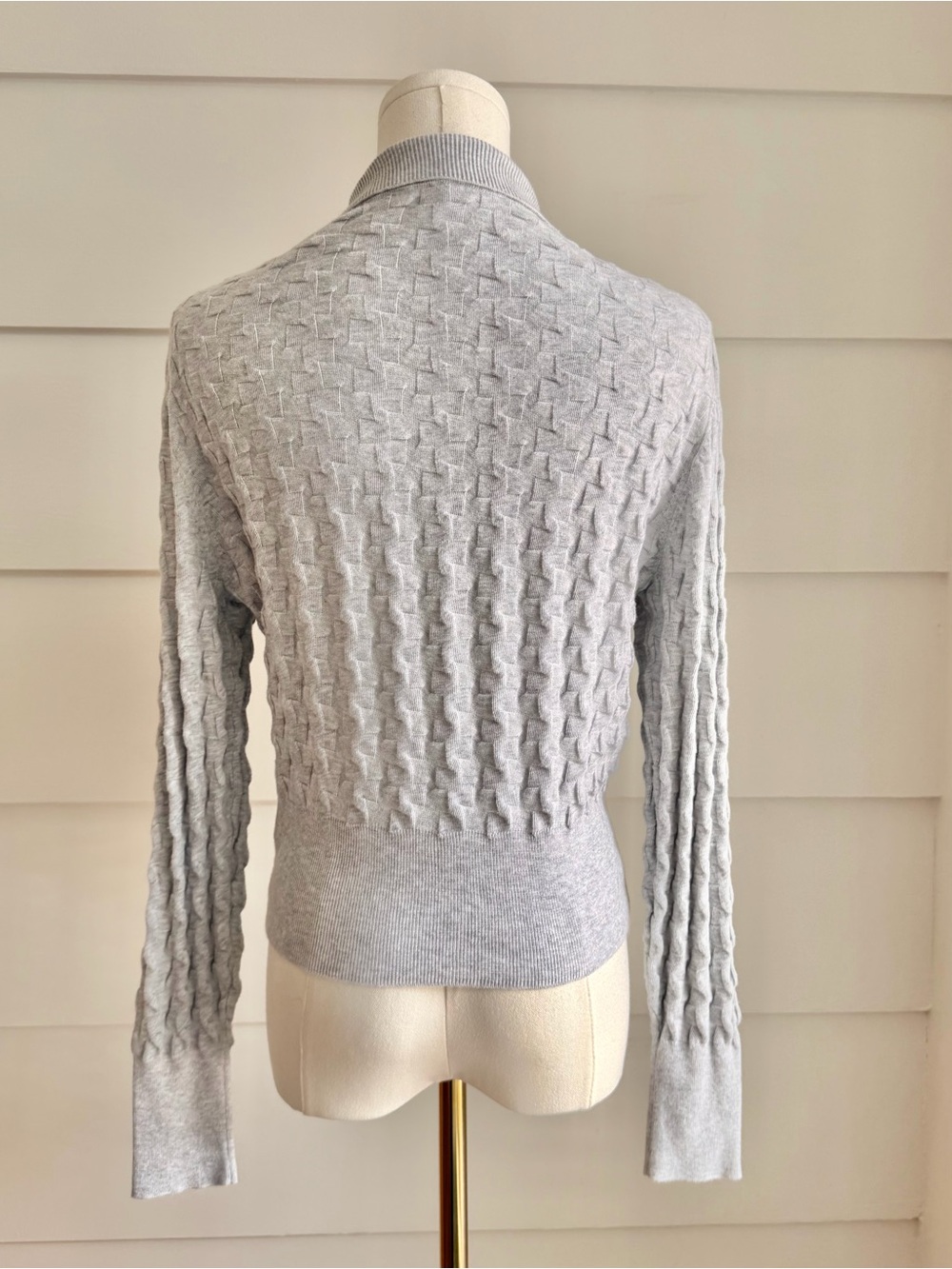 Margaret O’Leary Marley Cardigan Silver Grey size S 3D sweater - Picture 4 of 7